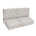 Blue Grey Stone Geometric Indoor Outdoor Corded Loveseat Set 23 In X 47 In X 23 In