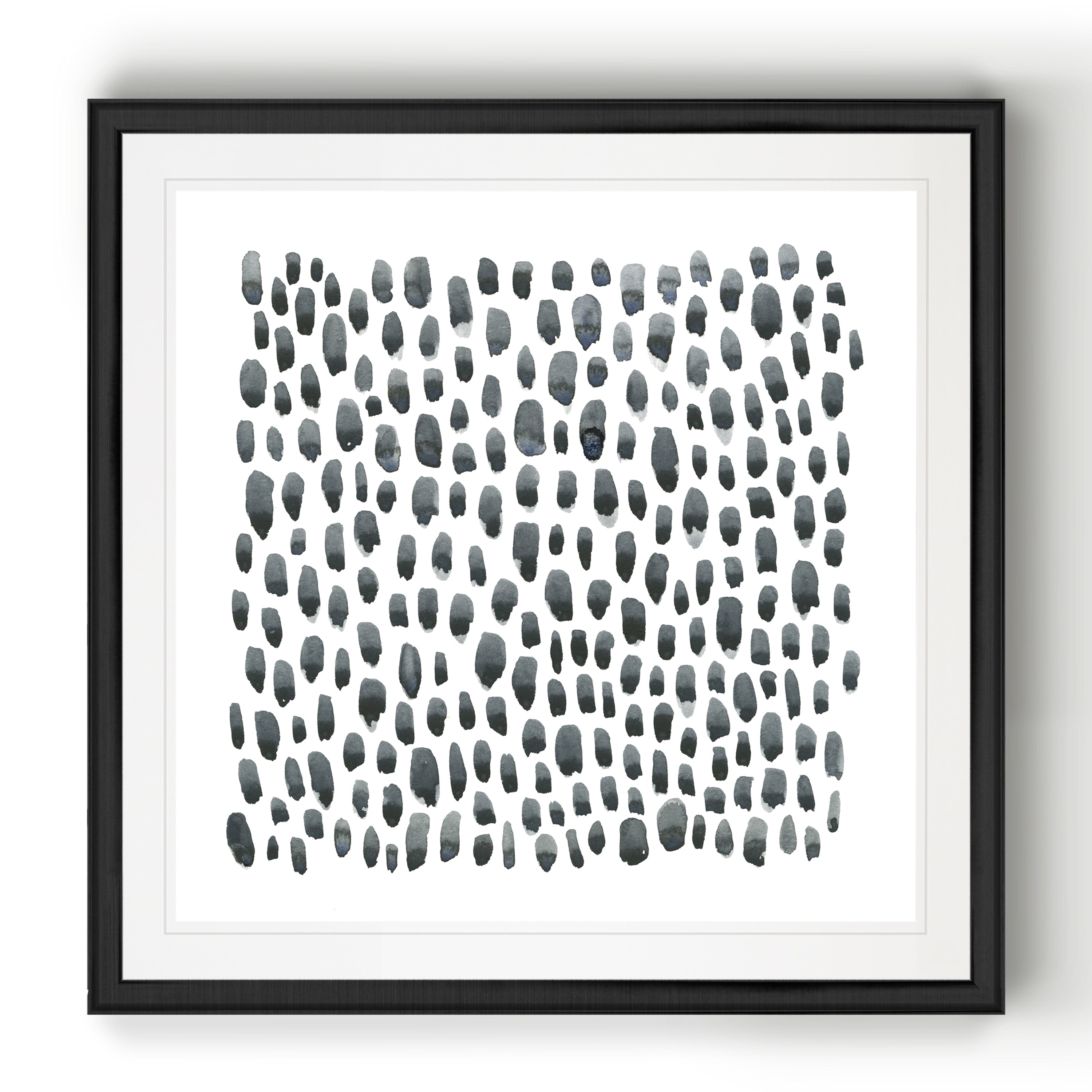Blue Grey Tessera Ii Black Framed Print