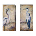 Blue Heron I Ii By Patricia Pinto 2 Pc Gallery Wrapped Canvas Giclee Set 16 In X 8 In Each Canvas In Set