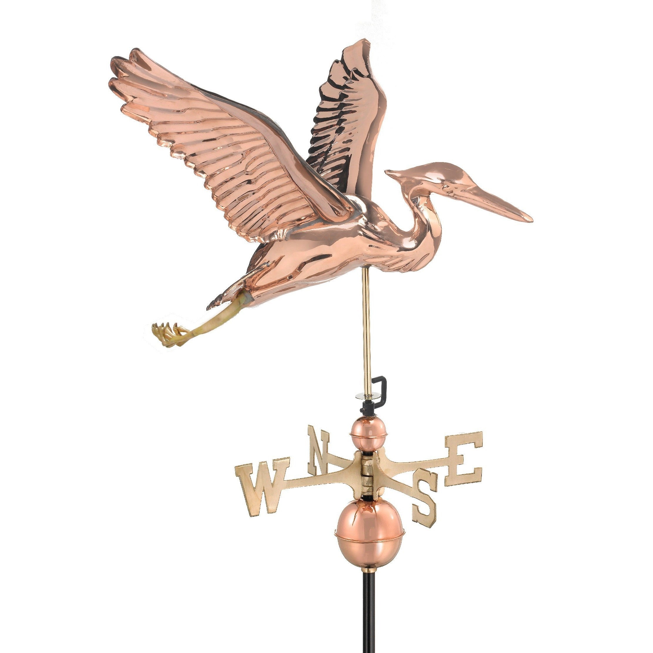 Blue Heron Pure Copper Weathervane By Good Directions