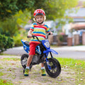 Blue Kids Dirt Bike 12V Electric Motorcycle With Training Wheels Toddler Ride On Motorcycle With Music