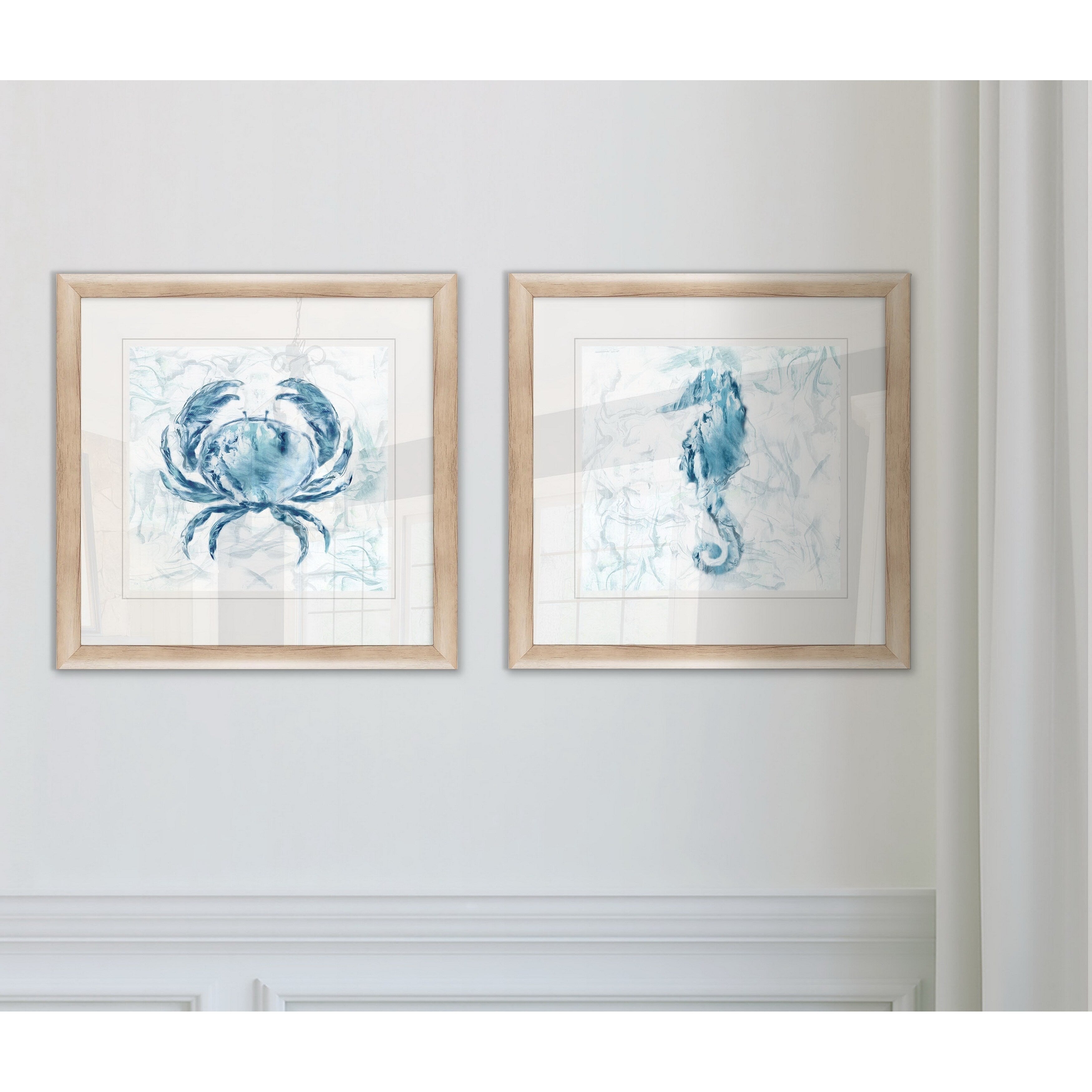 Wexford Home Blue Marble Coast Crab Framed Print Set Of 2
