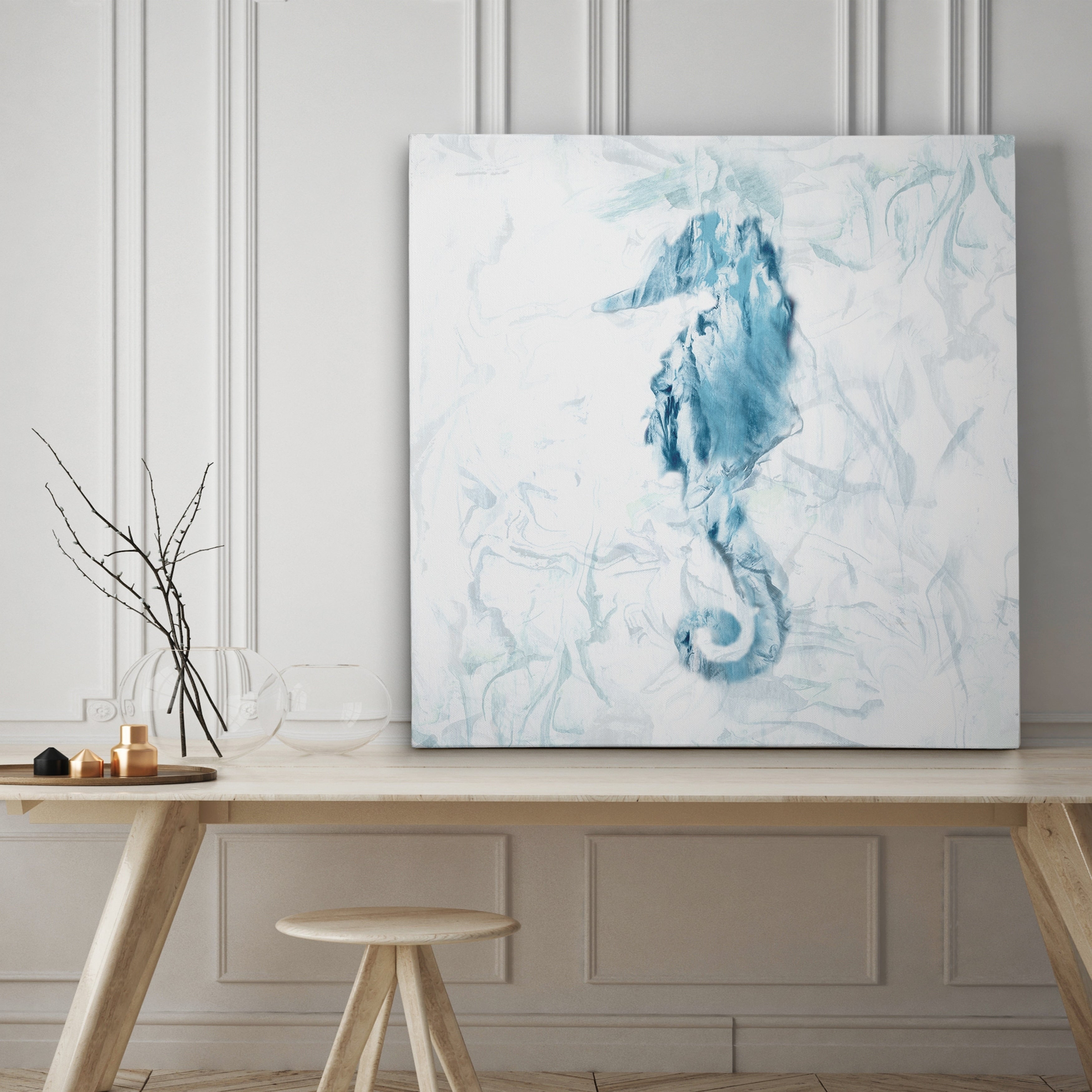 Blue Marble Seahorse Premium Gallery Wrapped Canvas 4 Sizes Available