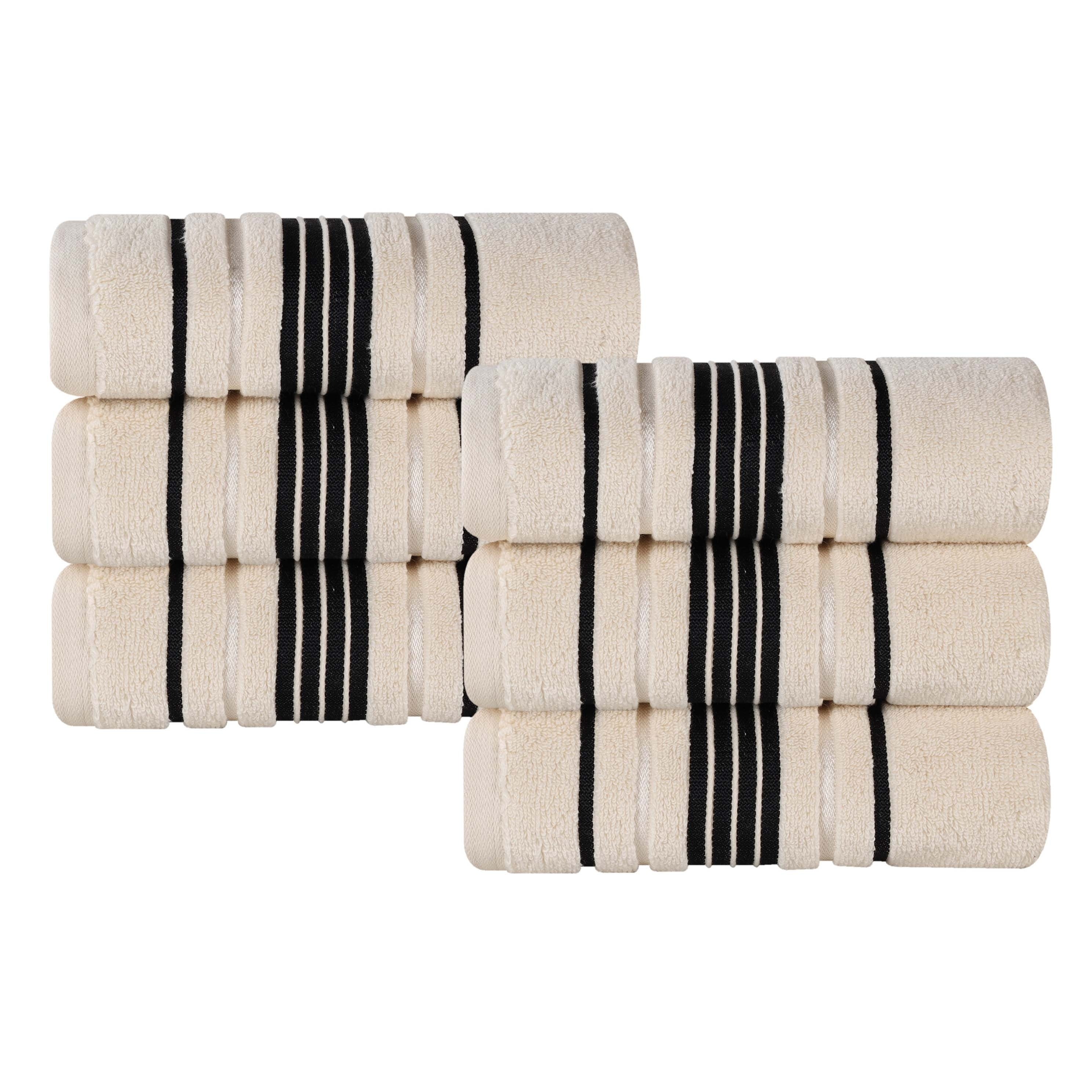 Blue Nile Mills Cotton Absorbent Solid Hand Towel Set Of 6