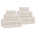 Blue Nile Mills Cotton Blend Medium Weight Checkered Border 12 Piece Towel Set