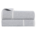 Blue Nile Mills Cotton Blend Medium Weight Checkered Border Bath Sheets Set Of 2