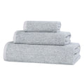 Blue Nile Mills Cotton Blend Medium Weight Solid Ribbed Design 3 Piece Towel Set