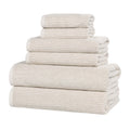 Blue Nile Mills Cotton Blend Medium Weight Solid Ribbed Design 6 Piece Towel Set