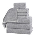 Blue Nile Mills Cotton Blend Medium Weight Solid Ribbed Design 9 Piece Towel Set