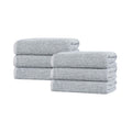 Blue Nile Mills Cotton Blend Medium Weight Solid Ribbed Hand Towels Set Of 6