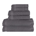 Blue Nile Mills Cotton Geometric Jacquard Plush Soft Absorbent 6 Piece Towel Set