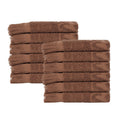 Blue Nile Mills Cotton Geometric Jacquard Plush Soft Absorbent Face Towel Washcloth Set Of 12