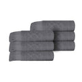 Blue Nile Mills Cotton Geometric Jacquard Plush Soft Absorbent Hand Towel Set Of 6