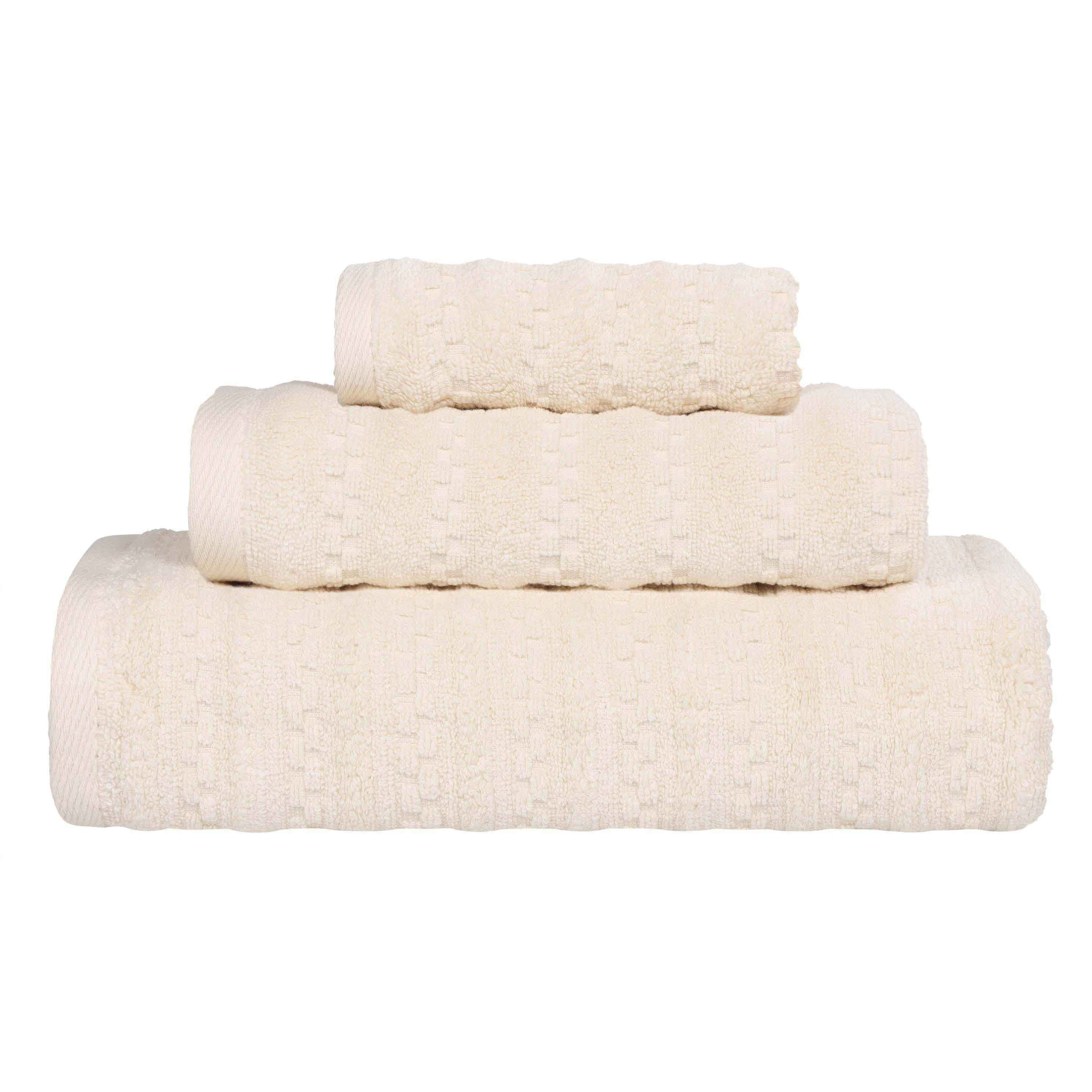 Blue Nile Mills Cotton Medium Weight Soft Absorbent 3 Piece Towel Set