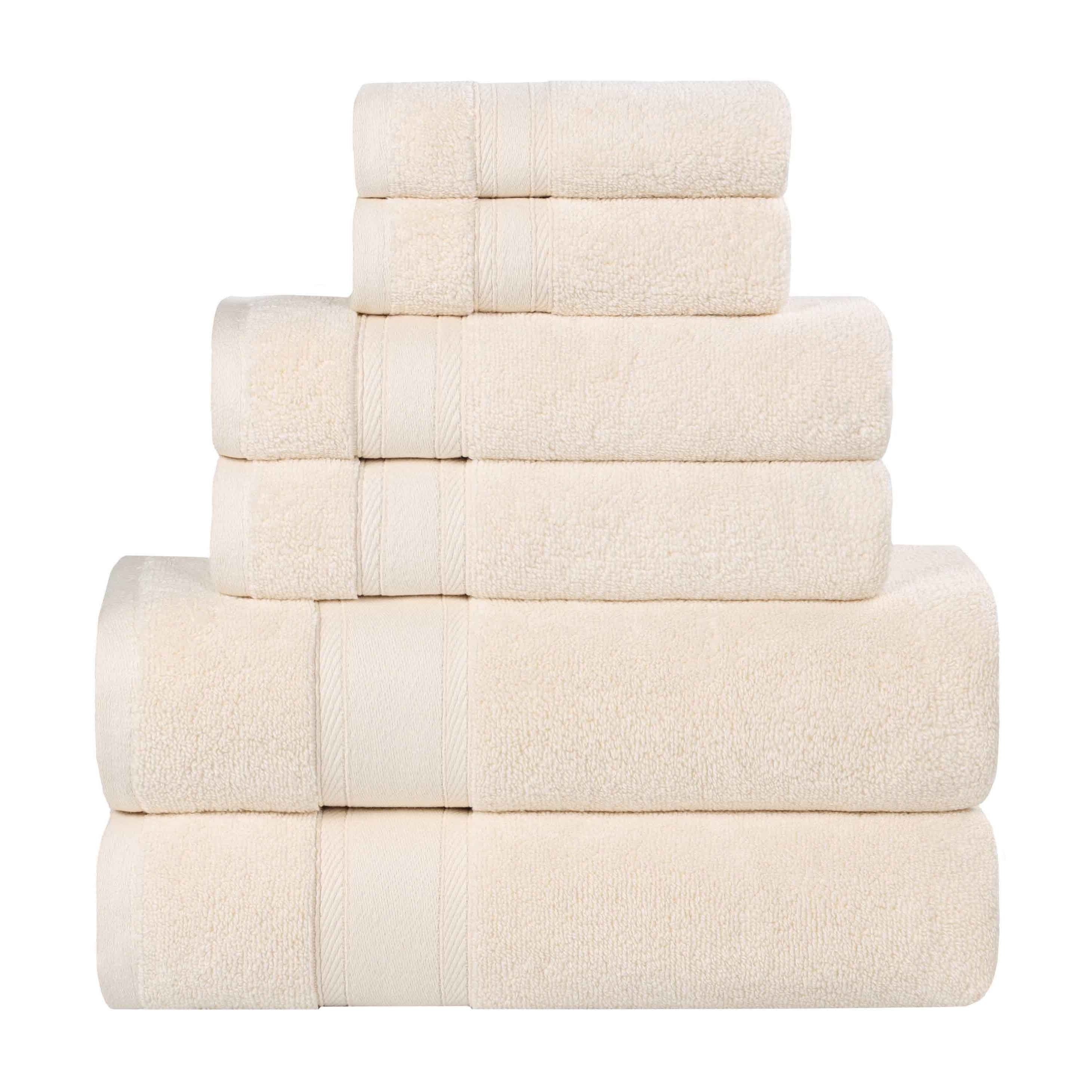 Blue Nile Mills Cotton Medium Weight Soft Absorbent 6 Piece Towel Set
