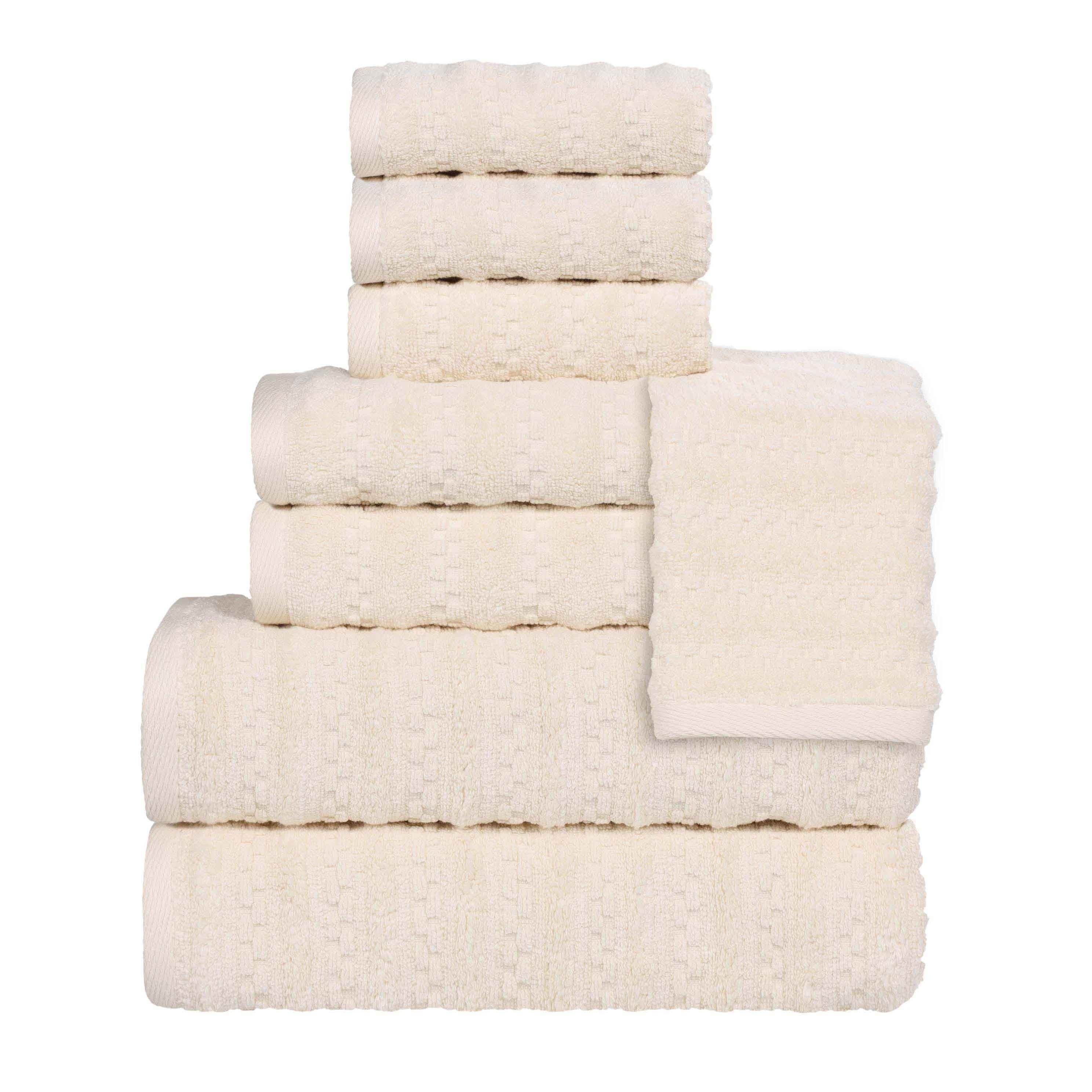 Blue Nile Mills Cotton Medium Weight Soft Absorbent 8 Piece Towel Set