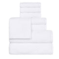 Blue Nile Mills Cotton Medium Weight Solid Waffle Textured 8 Piece Towel Set