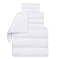 Blue Nile Mills Cotton Medium Weight Solid Waffle Textured 9 Piece Towel Set