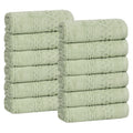 Blue Nile Mills Cotton Solid Waffle Textured Face Towels Washcloths Set Of 12