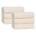 Blue Nile Mills Cotton Solid Waffle Textured Hand Towels Set Of 6