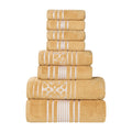 Blue Nile Mills Cotton Solid And Jacquard Elegant Floral Absorbent 8 Piece Assorted Towel Set