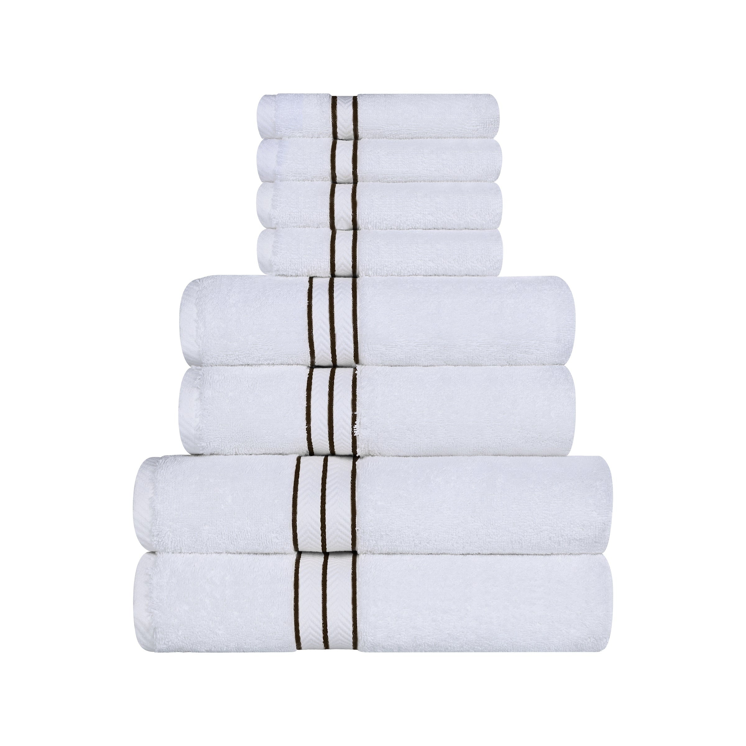 Blue Nile Mills Turkish Cotton 8 Pc Towel Set Ultra Plush Luxury Weight
