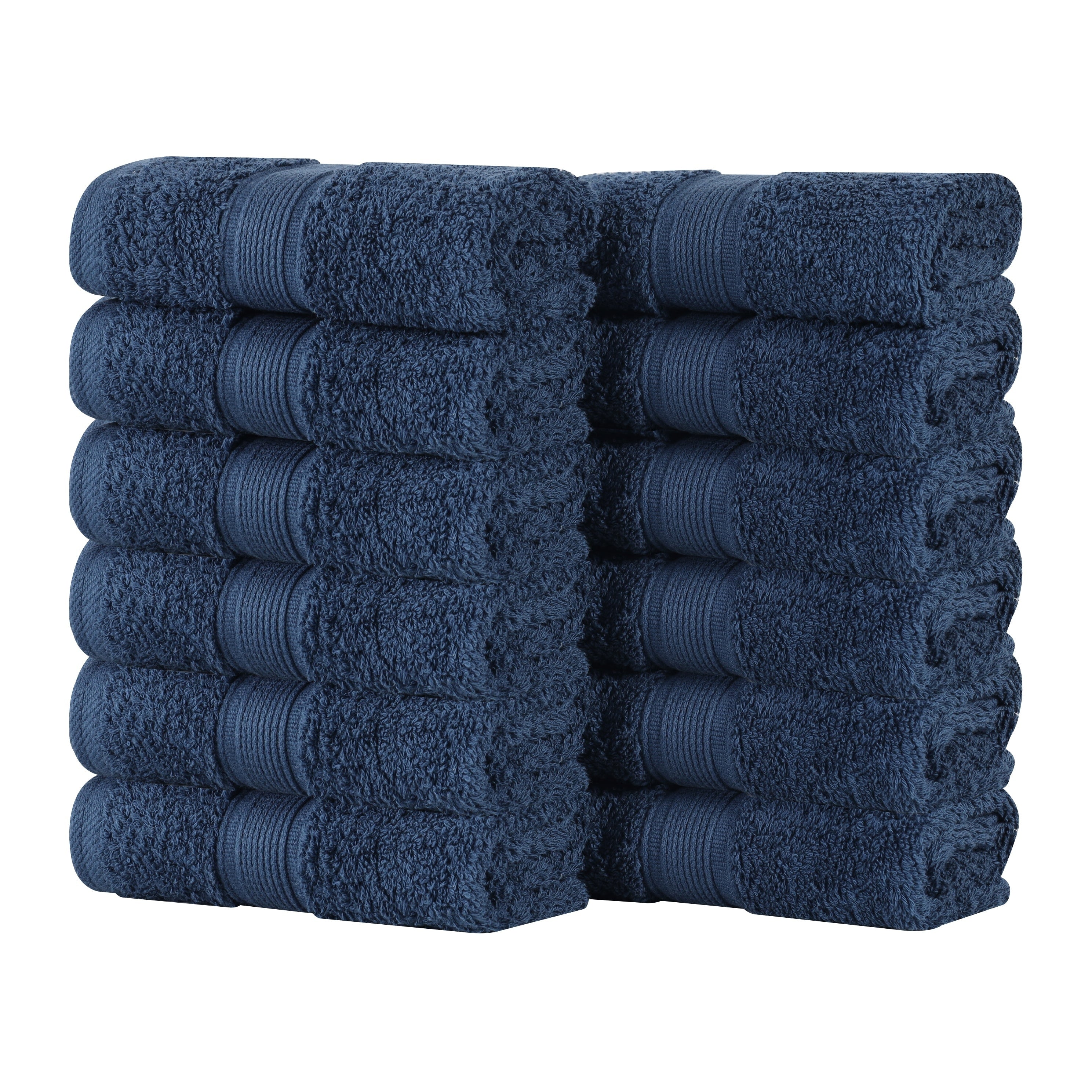 Blue Nile Mills Organic Cotton Medium Weight Solid Face Towel Washcloth Set Of 12