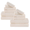 Blue Nile Mills Rayon From Bamboo Eco Friendly Fluffy Soft Modern Solid 12 Piece Towel Set