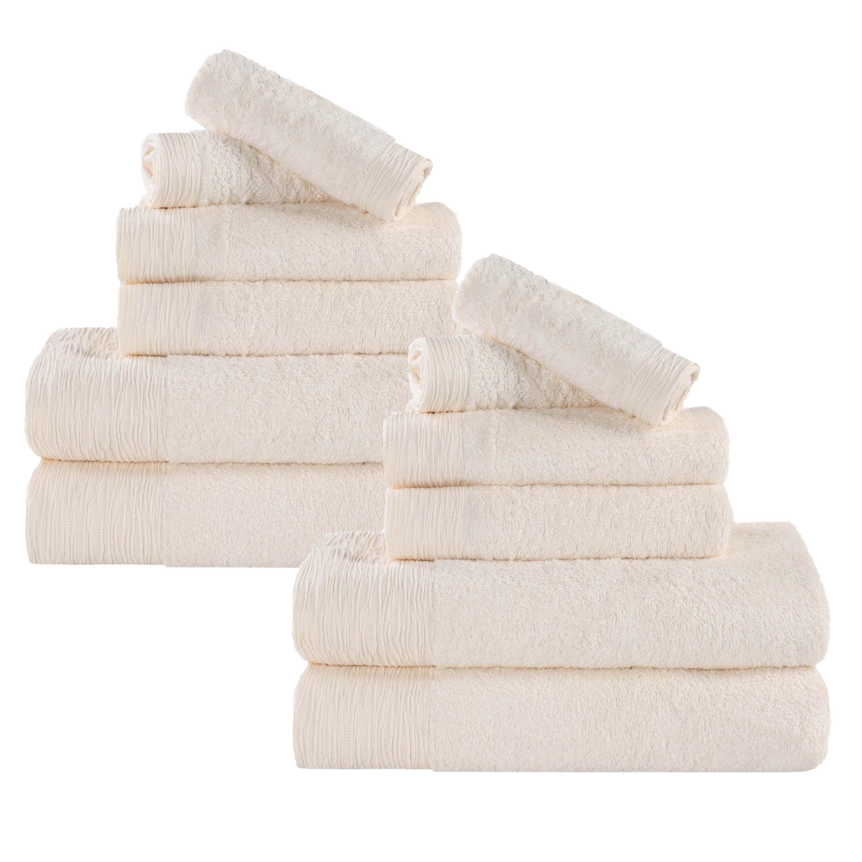 Blue Nile Mills Rayon From Bamboo Eco Friendly Fluffy Soft Modern Solid 12 Piece Towel Set
