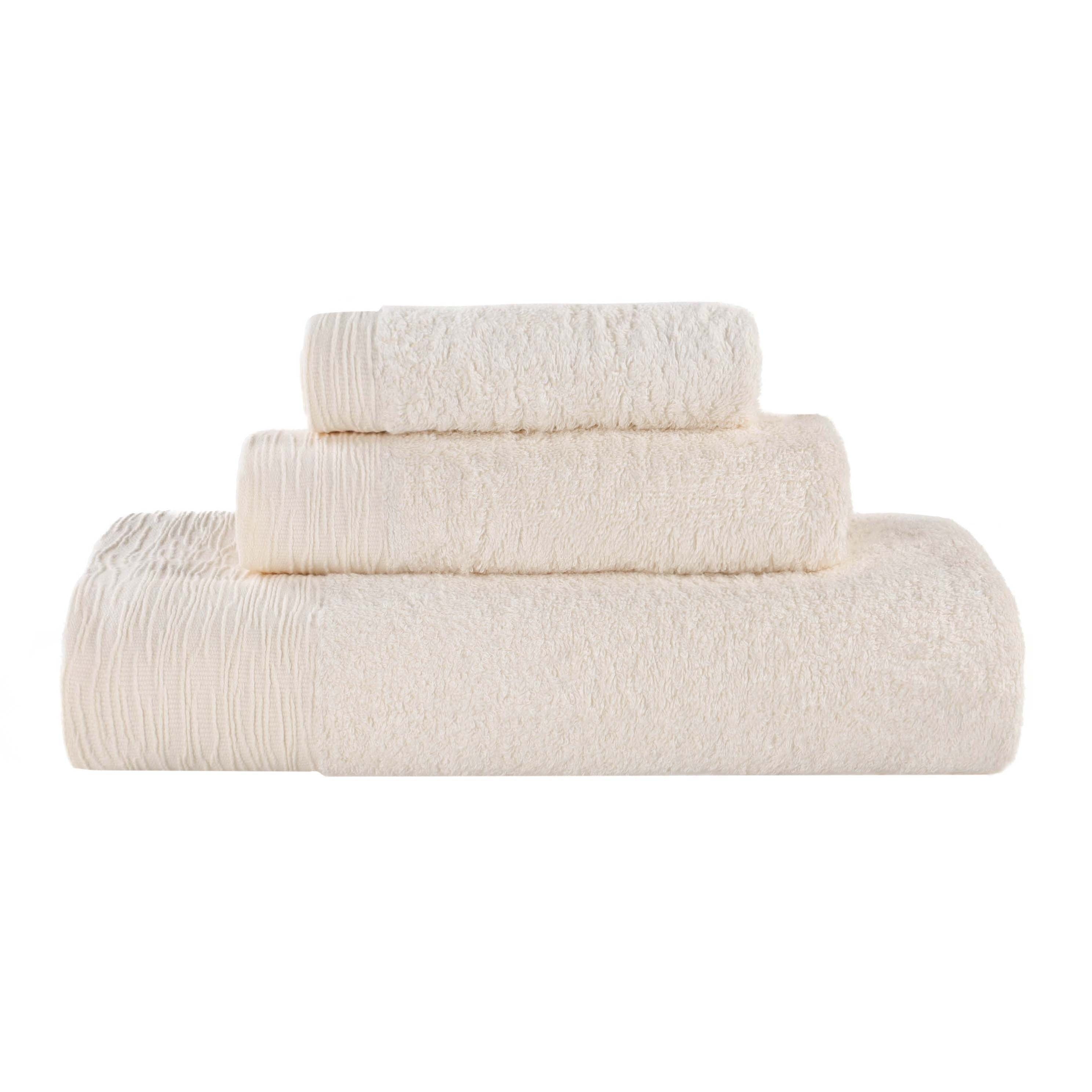 Blue Nile Mills Rayon From Bamboo Eco Friendly Fluffy Soft Modern Solid 3 Piece Towel Set