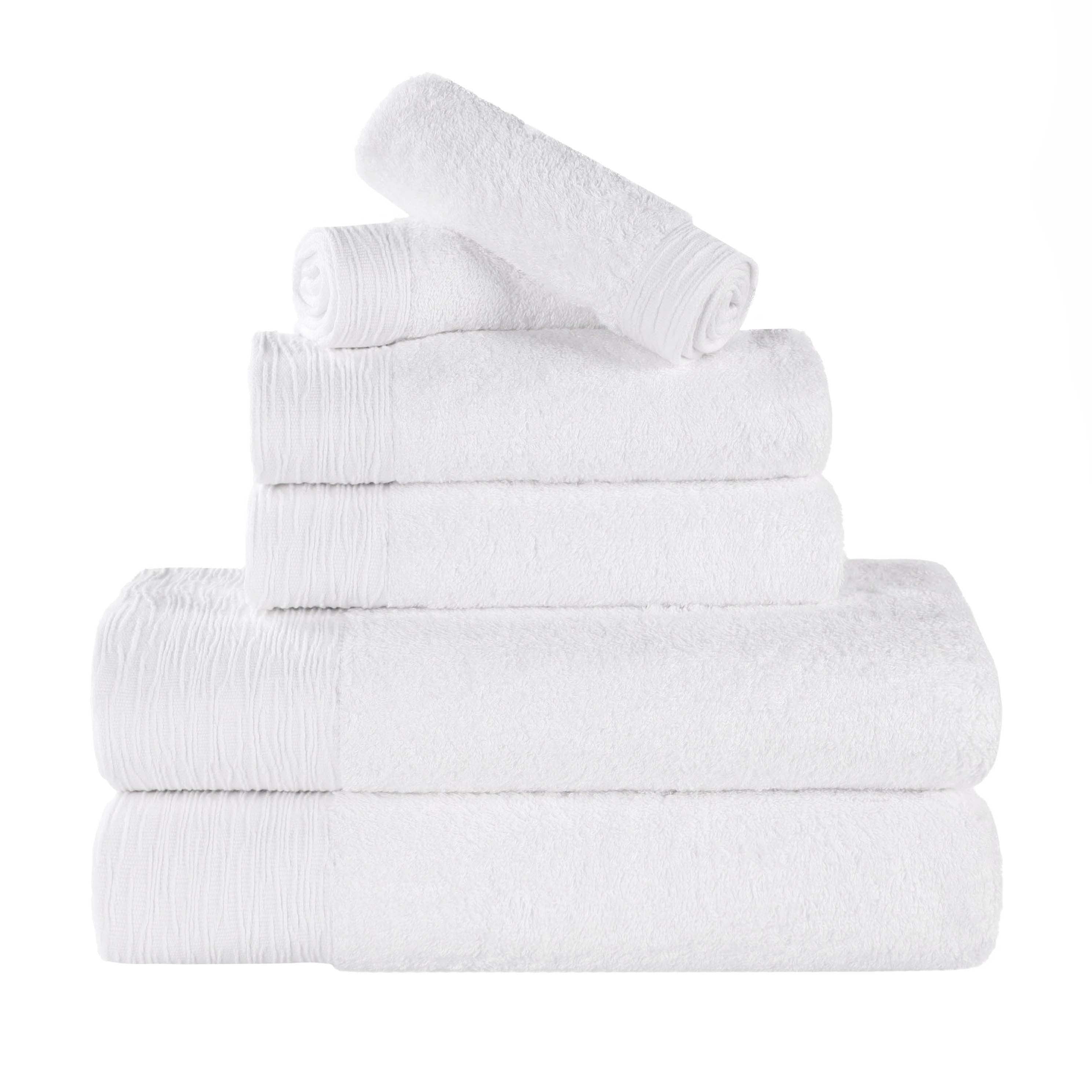 Blue Nile Mills Rayon From Bamboo Eco Friendly Fluffy Soft Modern Solid 6 Piece Towel Set