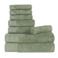 Blue Nile Mills Rayon From Bamboo Eco Friendly Fluffy Soft Modern Solid 8 Piece Towel Set