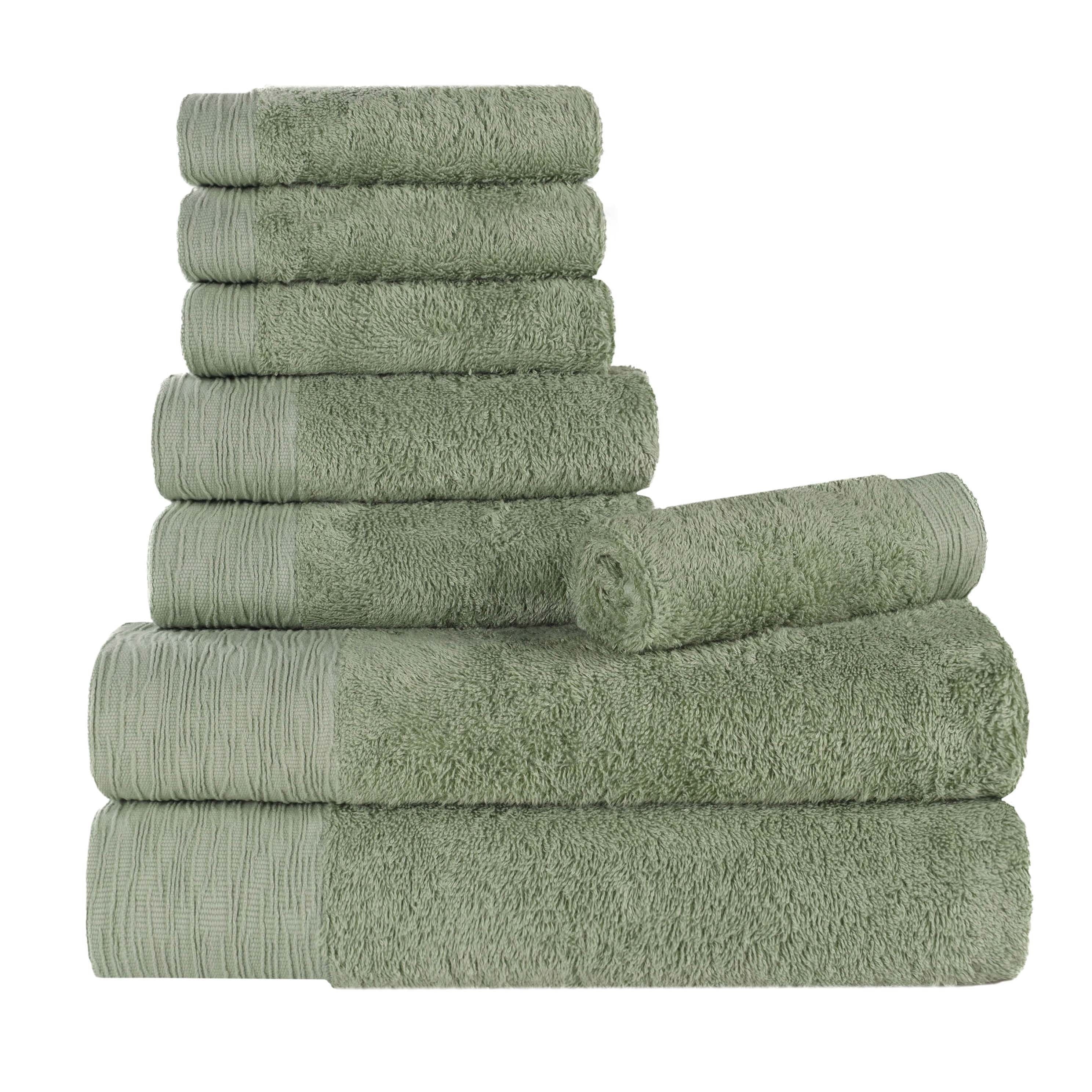 Blue Nile Mills Rayon From Bamboo Eco Friendly Fluffy Soft Modern Solid 8 Piece Towel Set