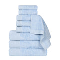 Blue Nile Mills Rayon From Bamboo Eco Friendly Fluffy Soft Modern Solid 9 Piece Towel Set