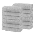 Blue Nile Mills Rayon From Bamboo Eco Friendly Fluffy Soft Modern Solid Face Towel Washcloth Set Of 12
