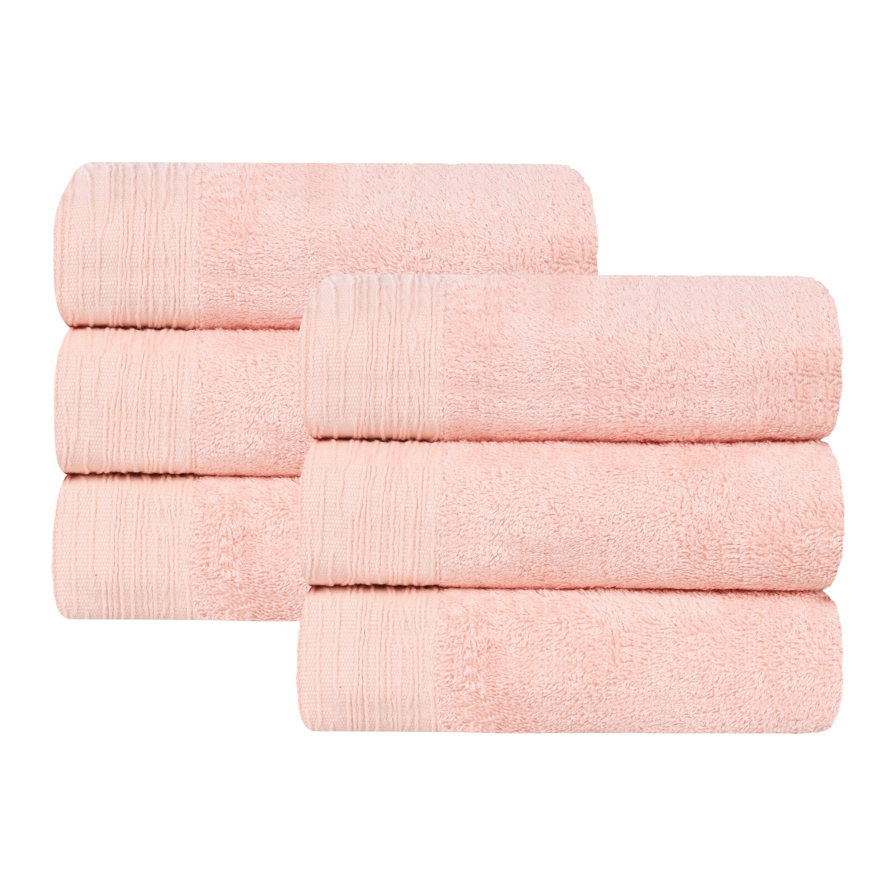 Blue Nile Mills Rayon From Bamboo Eco Friendly Fluffy Soft Modern Solid Face Towel Washcloth Set Of 6