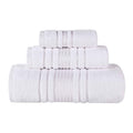 Blue Nile Mills Cotton Elegant Floral Absorbent 3 Piece Solid Towel Set