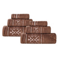 Blue Nile Mills Cotton Elegant Floral Absorbent 6 Piece Jacquard Towel Set