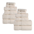 Blue Nile Mills Cotton Solid Super Soft Absorbent 12 Piece Towel Set