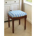 Blue Plaid Vanity Stool