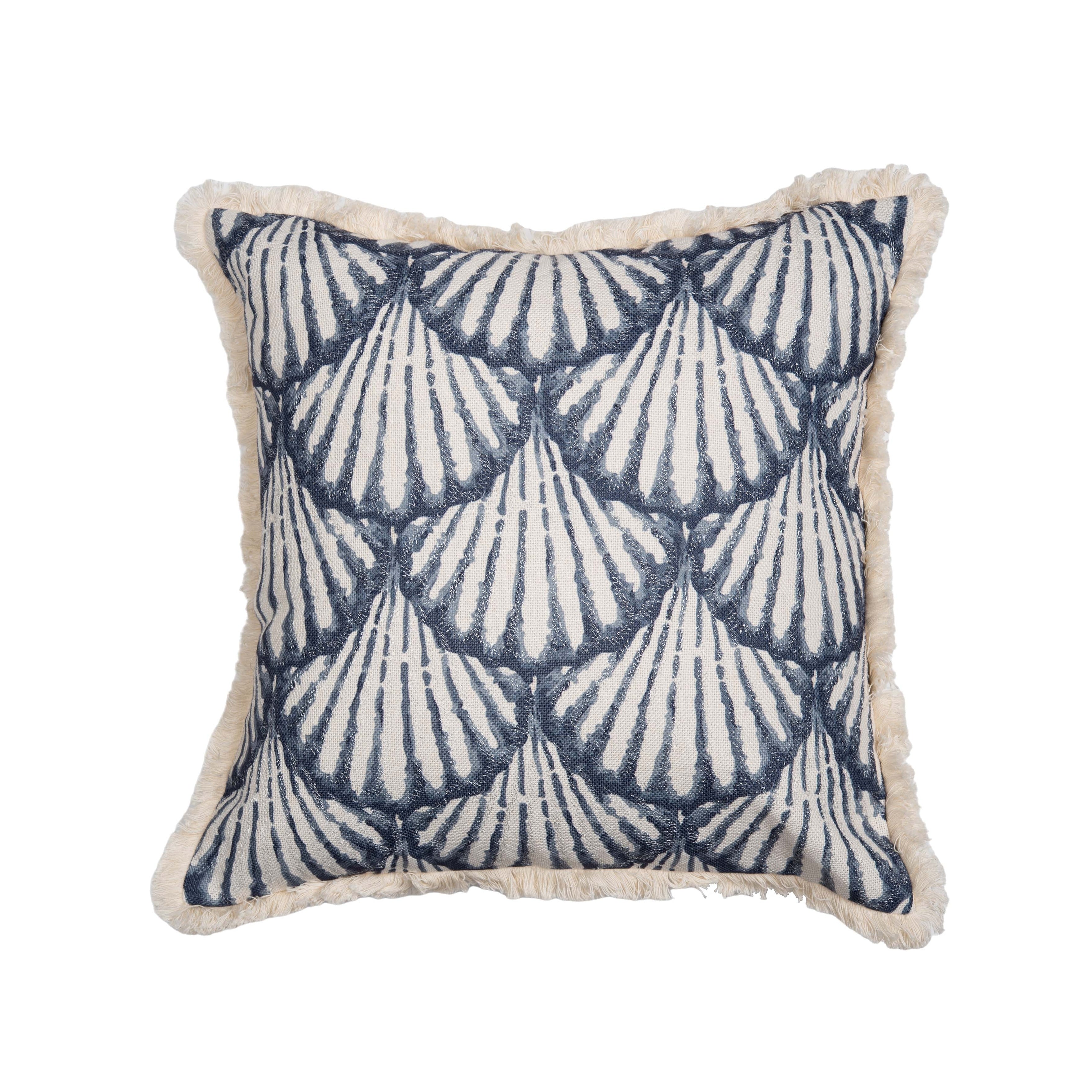 Blue Scallop Shells Pillow