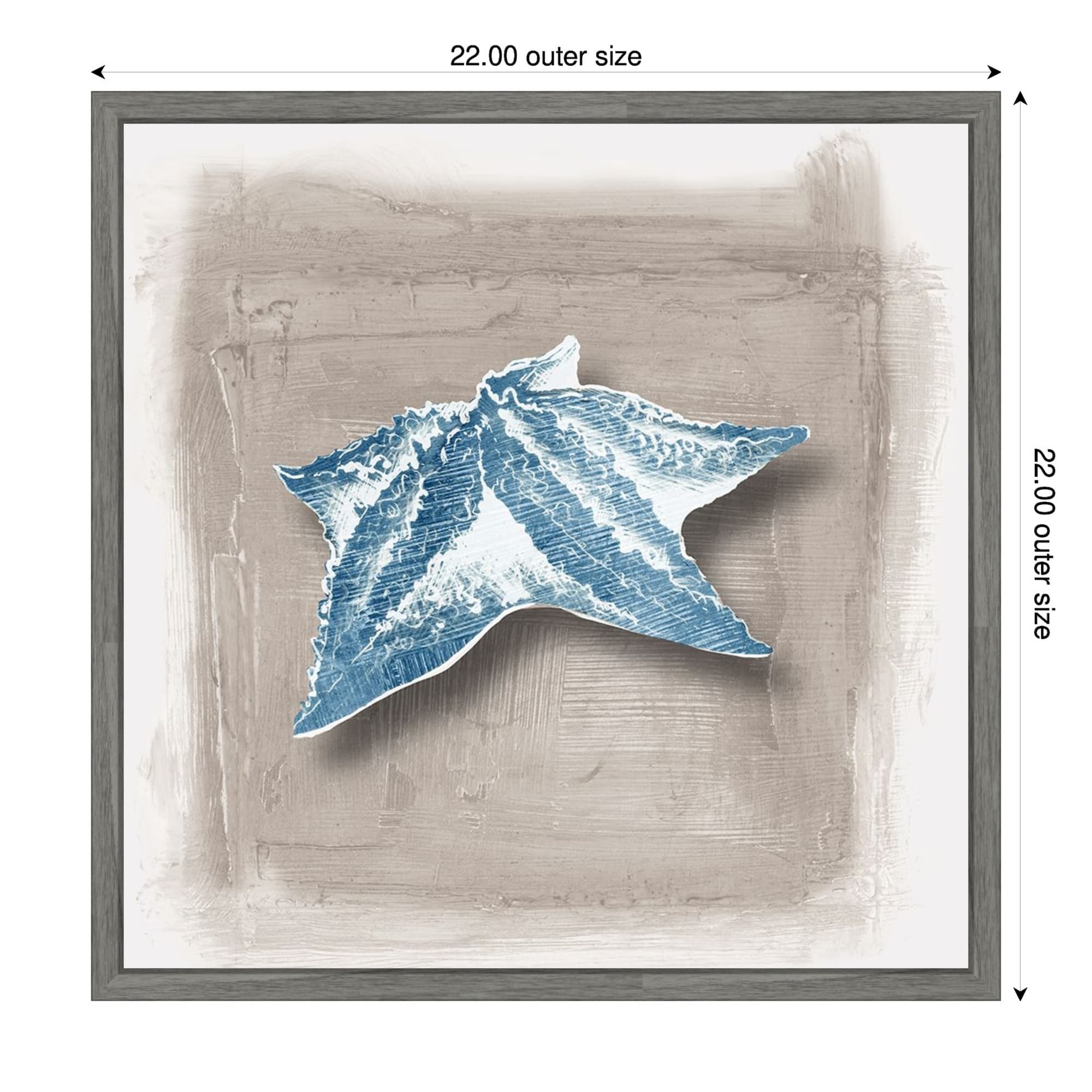 Blue Sea Life Textured Canvas I By Pi Studio Framed Canvas Wall Art Print