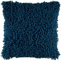 Blue Solid Shag Pillow Cover