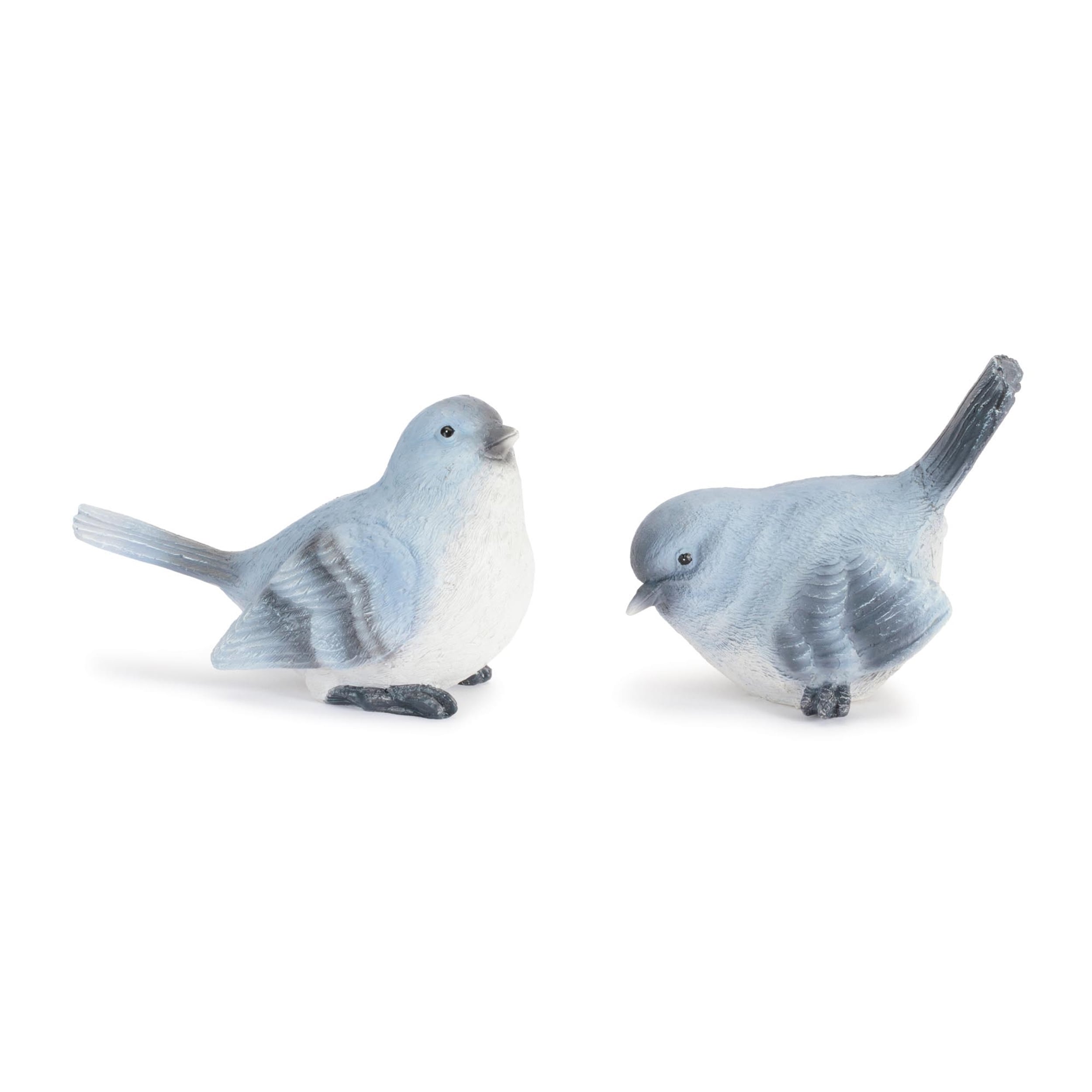 Blue Songbird Resin Figurine Set Of 6