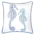 Blue Spa Seahorses Outdoor Indoor Throw Pillow Set Of 2