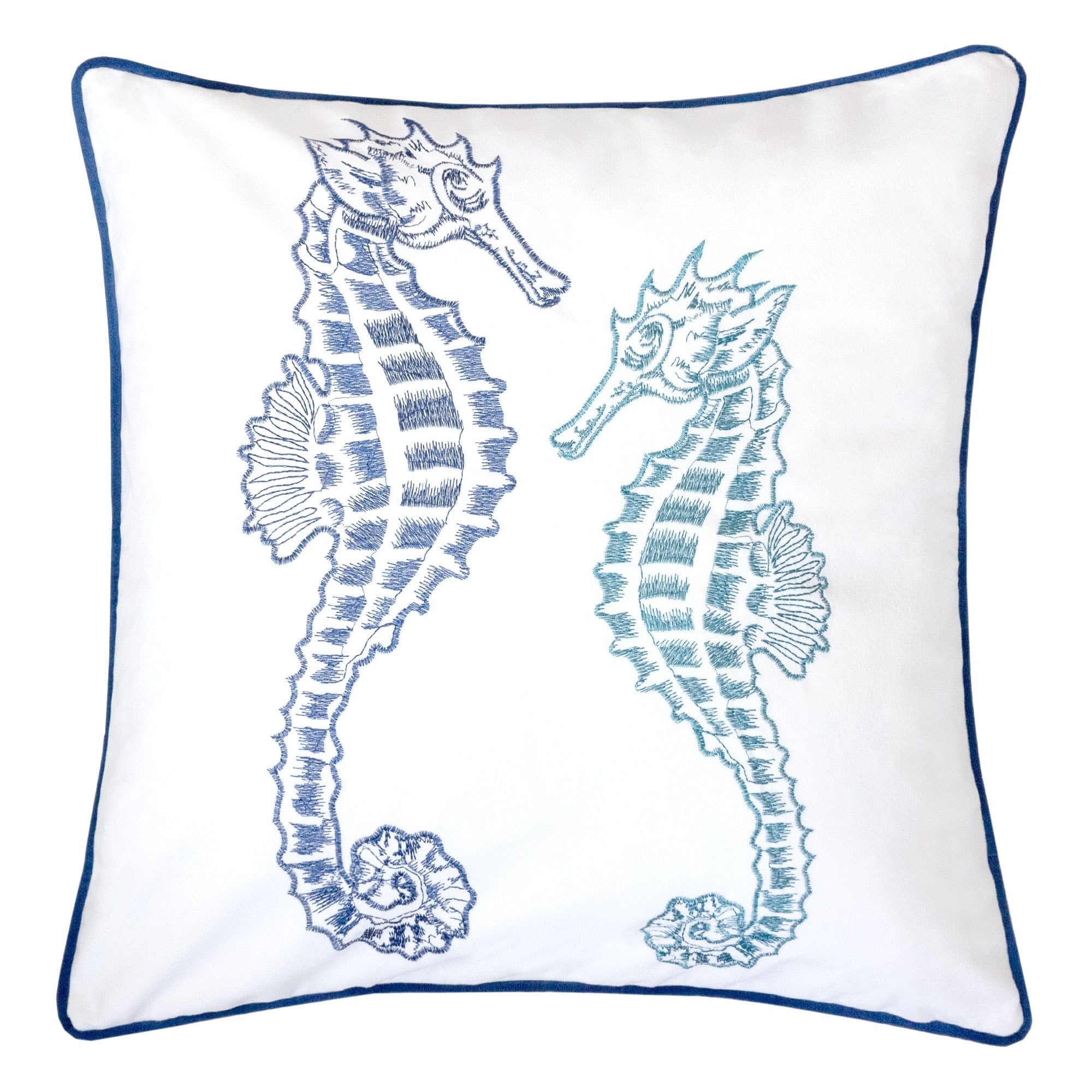 Blue Spa Seahorses Outdoor Indoor Throw Pillow Set Of 2