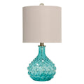 Blue Table Lamp Off White Hardback Fabric Shade