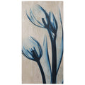 Blue Tulip Wall Art Giclee Printed On Hand Finished Ash Wood