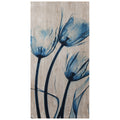 Blue Tulip Wall Art Giclee Printed On Hand Finished Ash Wood