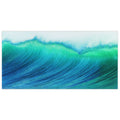 Blue Wave Frameless Free Floating Tempered Art Glass Wall Art By Ead Art Coop Teal